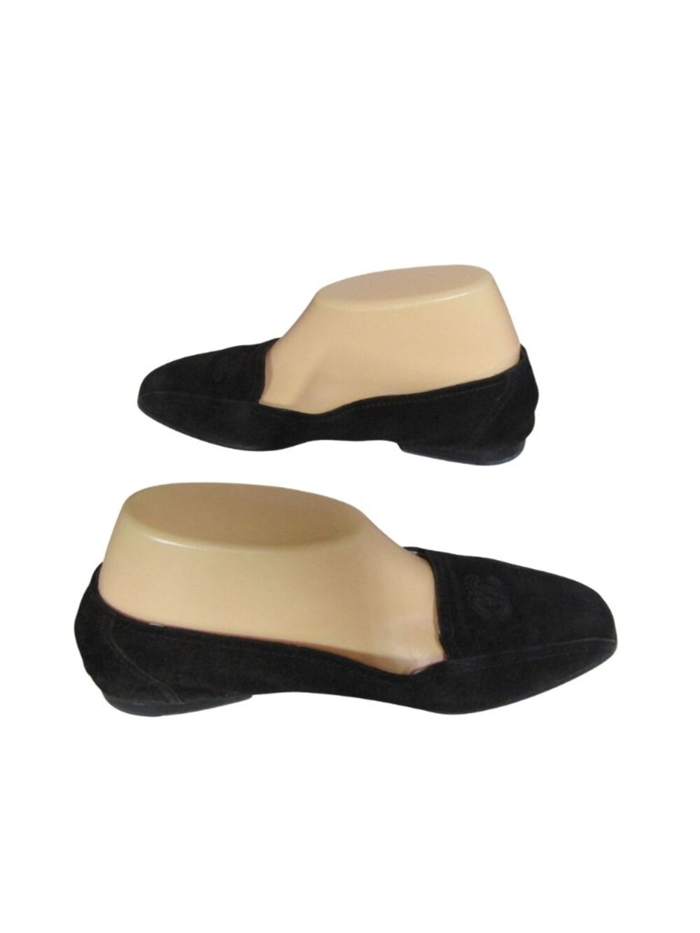 VTG CHANEL Black Suede Leather Loafers Ballet Flats Quiet Luxury EU 36.5 US 6 - Picture 4 of 12